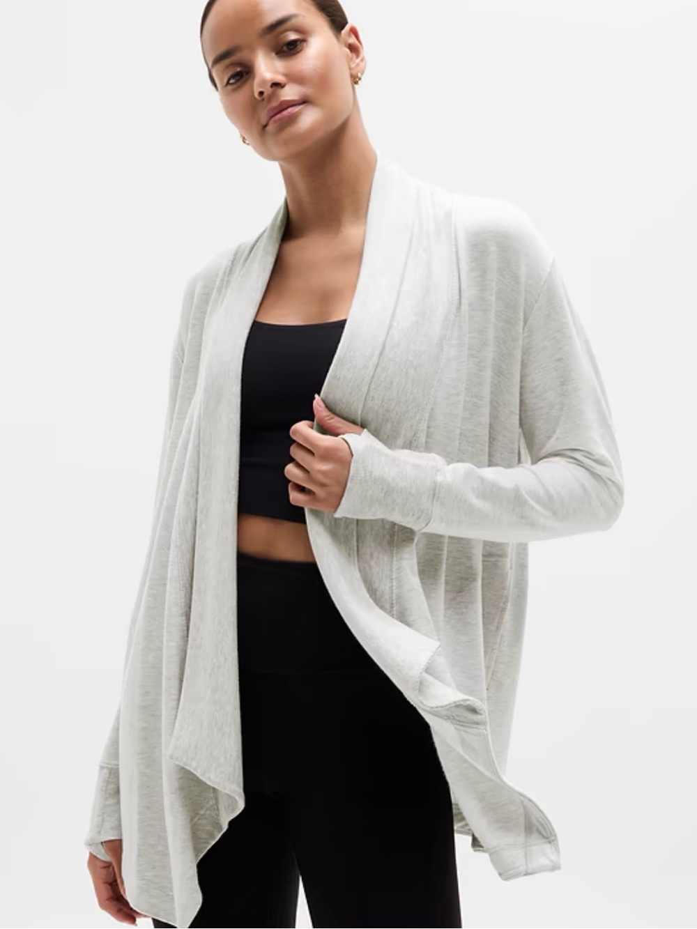 Athleta Gray Wrap Cardigan Size Large